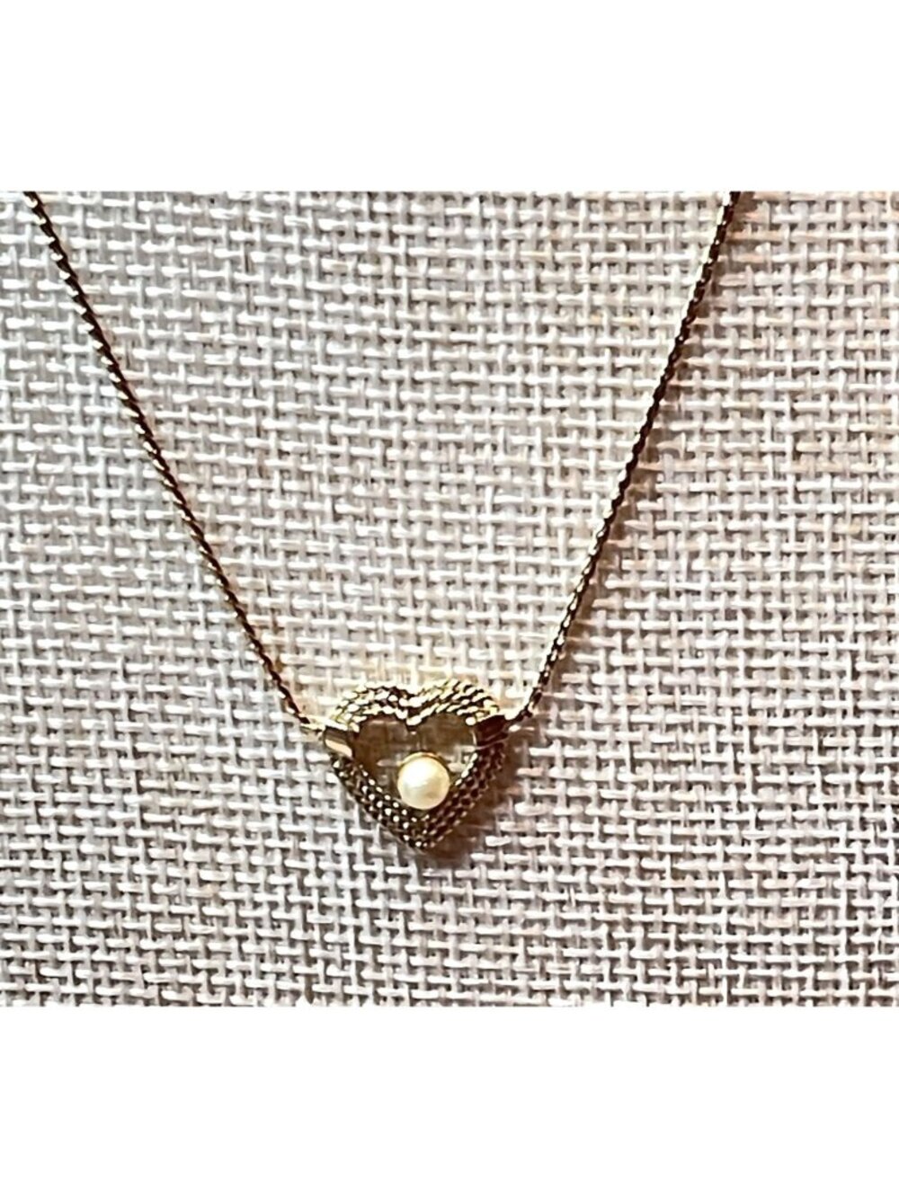 Aubrey Creations Vintage Pearl Heart Necklace 80s